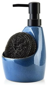 Dávkovač mydla Sansa, modrá/s čiernymi prvkami, 400 ml