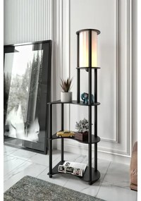 Stojacia lampa s poličkami NOTO 1xE27/40W/230V čierna