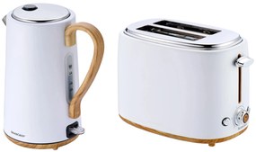 Silvercrest®  Kitchen Tools Rýchlovarná kanvica + Hriankovač, biela súprava  (800009520)