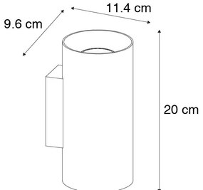Inteligentná nástenná lampa čierna so zlatom 2-svetlá vrátane Wifi GU10 - Sab