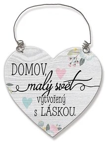 Nekupto Dřevěná cedulka srdíčko Domov, malý svět Sladký domov