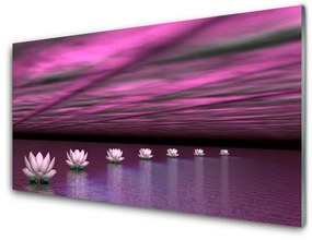 Skleneny obraz Kvety voda rastlina príroda 120x60 cm