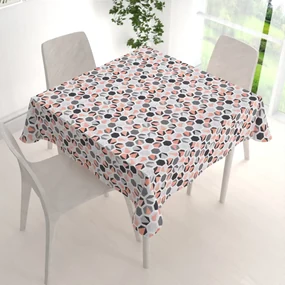 Biante Dekoračný štvorcový obrus Leona LN-031 Lososovo-sivé hexagóny 120x120 cm