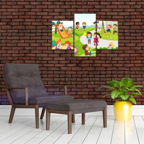 Obraz detských radovánok na pieskovisku (90x60 cm)