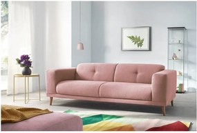 Ružová pohovka s podnožkou Bobochic Paris Luna