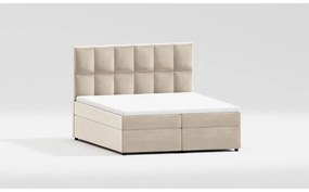 Béžová boxspring posteľ s úložným priestorom 140x200 cm Flip – Ropez