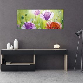 Obraz - Vlčie maky (120x50 cm)
