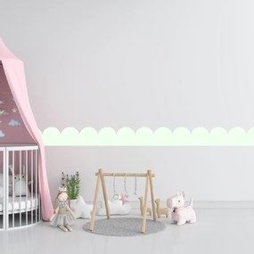 PIPPER. Textilná samolepiaca tapeta - Mini Oblúk - Mätová farba Farba: Bledá