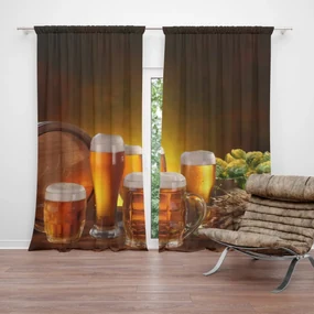 Sablio Záves Pohár s pivom: 2 ks 140x250 cm
