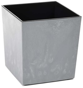 PLASTOVÝ KVETINÁČ FLORE 19X19 CM IMITÁCIA BETÓNU SIVÁ