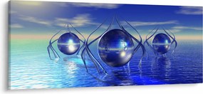 Obraz abstrakcie - voda (120x50 cm)