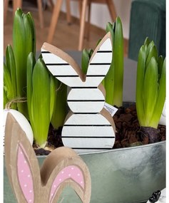 Veľkonočný drevený králik WHITE BUNNY 14 cm biely