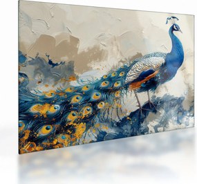Sklenený obraz - Páv, maľba (70x50 cm)