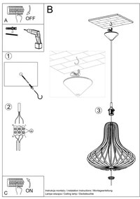 Luster na lanku ELZA 1xE27/60W/230V