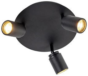 Inteligentný kúpeľňový reflektor čierny IP44 vrátane 3 WiFi GU10 - Ducha