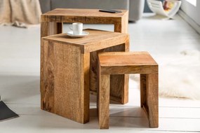 Set odkladacích stolíkov Timber  mango prírodné - 3 ks