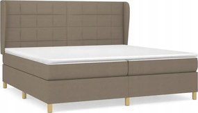 vidaXL Kontinentálna posteľ s matracom, taupe, tkanina, 200 x 200 cm