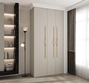 Šatníková skriňa 120 cm Carmela 40-2 (kašmír + zlatá). Akcia -20%. Vlastná spoľahlivá doprava až k Vám domov. 1126556