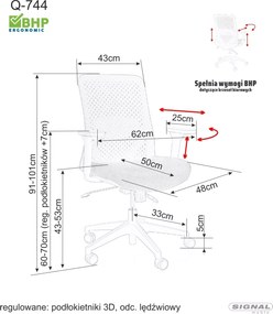 SI Otočná stolička Q-744 čierna