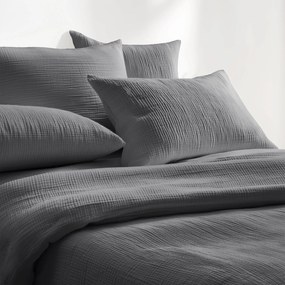 Goldea mušelínové posteľné obliečky – antracitové 140 x 200 a 70 x 90 cm