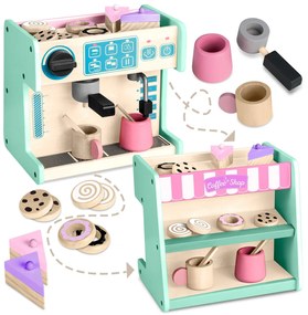 Drevená cukráreň s kávovarom, mätová | Ricokids