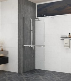 Erga Paris, sprchová zástena Walk-In 120x200 cm, 8mm šedé sklo, chrómový profil, ERG-V02-PARIS-120x200-GR-CR