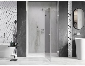 Mexen, Mexen Lunar pravé otočné sprchové dvere 130 cm, transparentné, chróm - 834-130-000-01-00-P