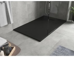 Mexen Hugo, obdĺžniková sprchová vanička SMC 160 x 90 cm, čierna, čierna krytka, 42709016-B