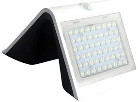 Exteriérové solárne nástenné LED svietidlo Butterfly, 1x LED 3,2w, biela, pohybový senzor