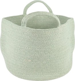 Úložný kôš s úchytmi COTTON HAVEN 35x35 cm - viac farieb Farba: Svetlozelená