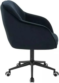 LuxuryForm DESIGN Stolička AVOLA VELUR na čiernej podstave s kolieskami - čierna