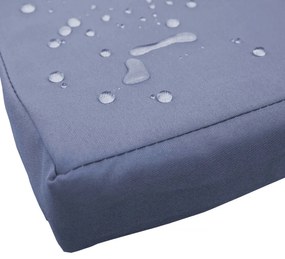 Záhradná lavica so stolíkom E24 ~ umelý ratan, 132cm - Čierna, sedáky tmavosivá