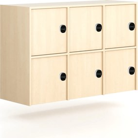 Nadstavba pre skrine FRAME, 6x dvere, 1299 x 450 x 854 mm, RFID zámok, breza