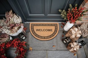 Hanse Home Collection koberce Rohožka Welcome polkruh 105700 – na von aj na doma - 45x70 půlkruh cm