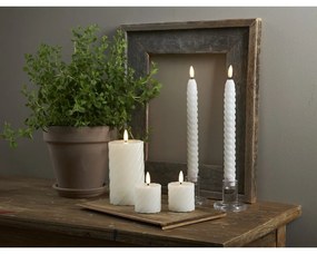 Súprava 2 bielych voskových LED sviečok Star Trading Flamme Swirl, výška 7,5 cm