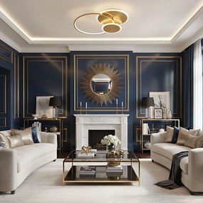 Toolight Toolight, LED stropné svietidlo + diaľkové ovládanie, APP1711-C, zlatá matná, OSW-04040