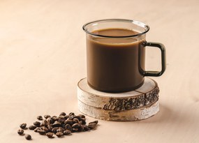 Hrnček Muurla sklenený 350 ml jantárový
