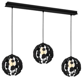 Luster na lanku GAIA 3xE27/60W/230V čierna/hnedá