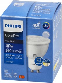 LED žiarovka GU10 4,8W 360lm CorePro CCT
