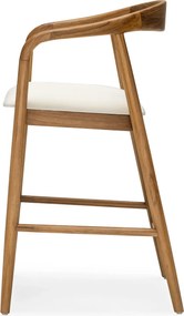 Barová židle Ludvika 2.0 z masivu hnědá/krémová