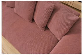 Svetloružová menčestrová pohovka 280 cm Voltaire – Bobochic Paris