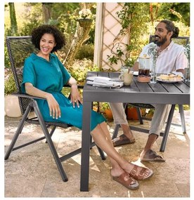 Livarno home Záhradné kreslo Miami, 2 kusy + Podložka na kreslo s vysokým operadlom Valencia/Miami, pruhy/béžová, 2 kusy  (800010853)