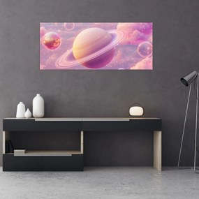 Obraz - Ružová planéta (120x50 cm)