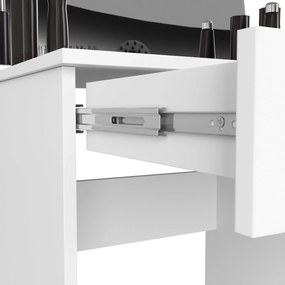 Kozmetický stolík so zrkadlom P-2 90x50 cm biely pravý