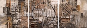 Obraz - Abstrakcia v hnedých tónoch (s hodinami) (90x30 cm)