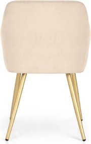 Sada šiestich jedálenských stoličiek ESTELLE zamatové, béžové / zlaté nohy (6 ks)