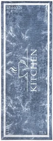Protišmykový koberec / behúň 46741 KITCHEN sivý / biely