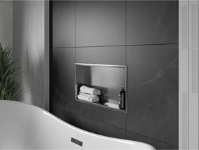 Mexen X-Wall-R, polica na zapustenie s prírubou  60 x 30 cm, grafitová matná - 19E0603010