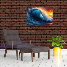 Obraz - Vlna v západu slnka (70x50 cm)