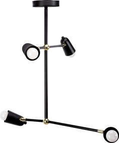 Toolight Toolight, 4-rammené stropné svietidlo, 4xE14, APP1708-4CP, čierna-zlatá, OSW-03628